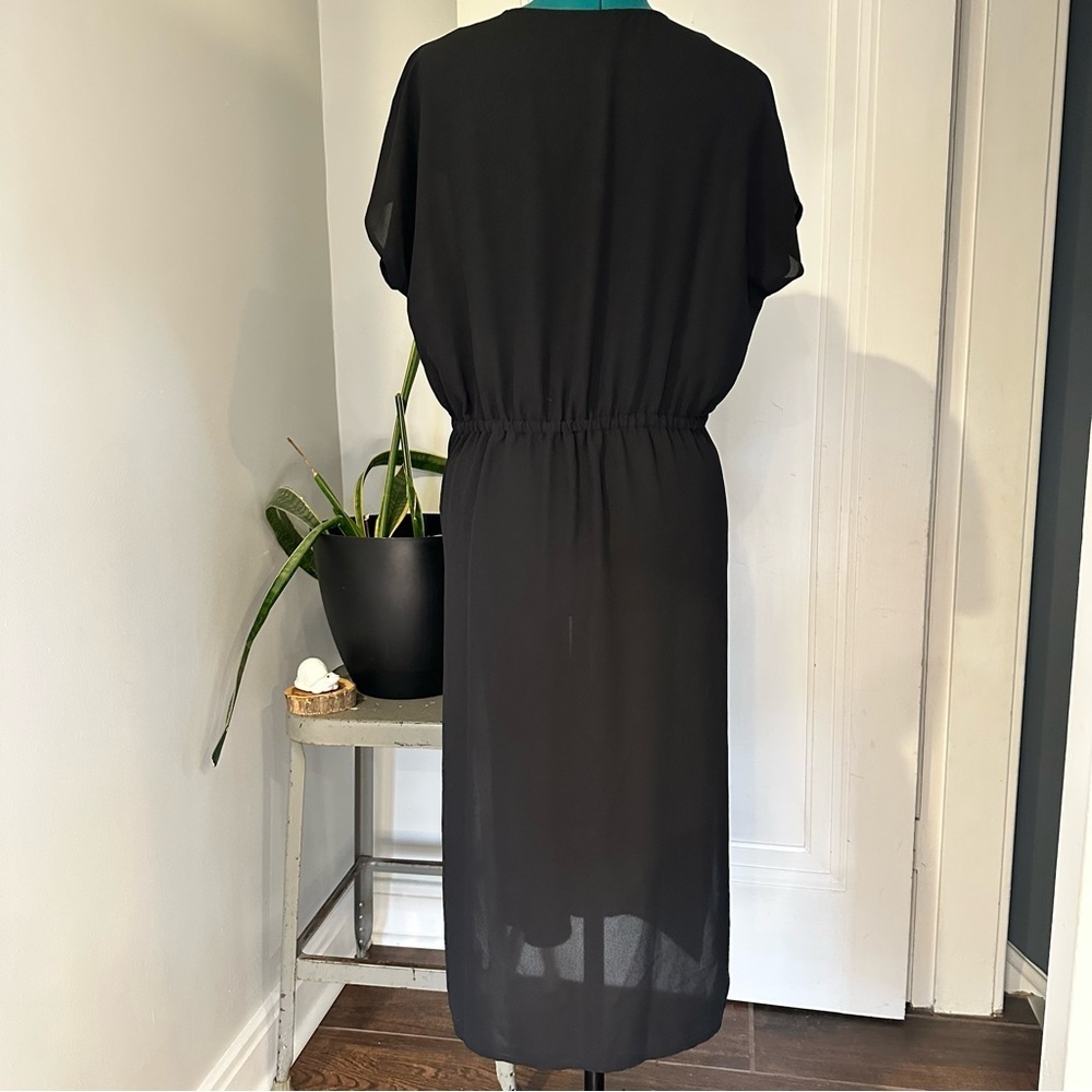 J.Jill Black Sheer Kimono Cover-Up with Drawstring Waist - Picture 2 of 9